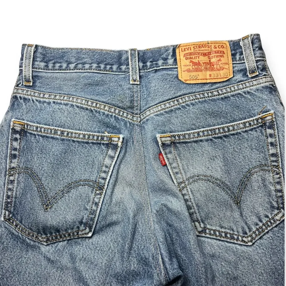 Levi’s 505 Men’s Blue Original Regular Fit Straight Leg Denim Jeans 33x30